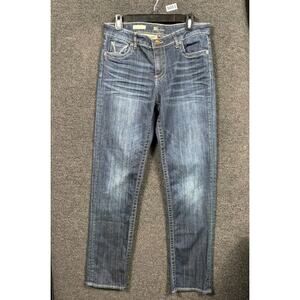 Kut From The Kloth Stevie Straight Leg Jeans Womens Size 10 Dark Wash Mid Rise